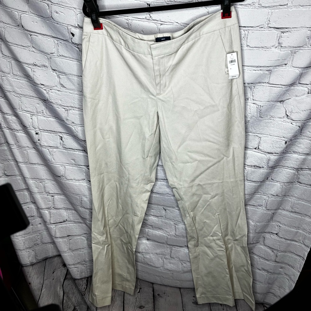 GAP‎ Women’s Aubrey Stretch Fit & Flare Khaki Beige Chino Pants Size 14L NWT